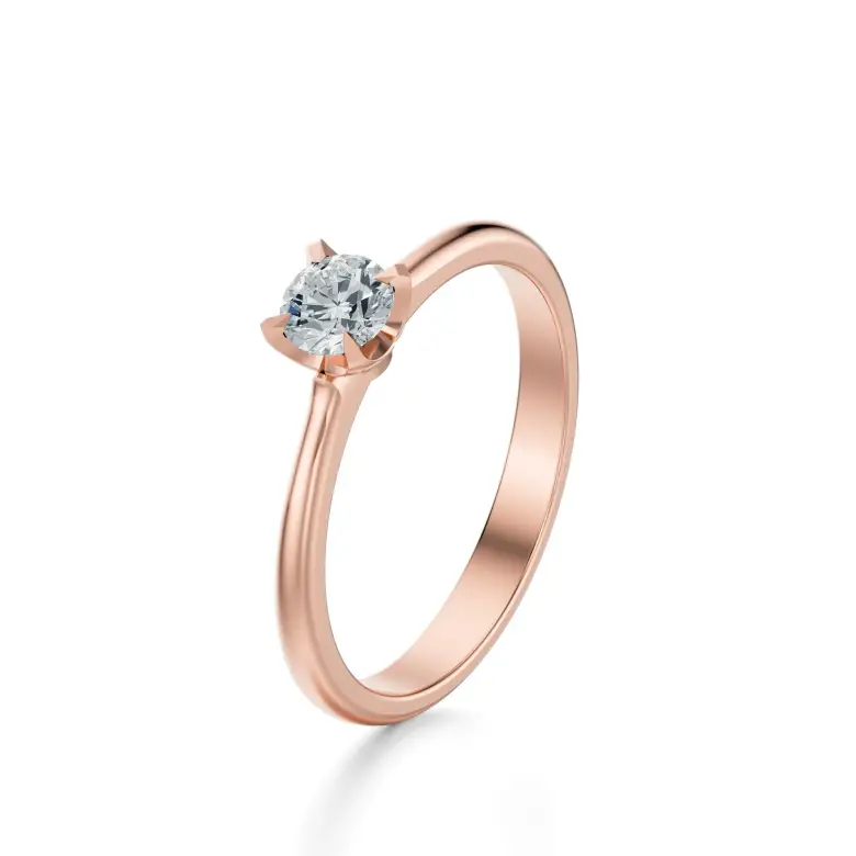 Pierścionek z diamentem różowe złoto